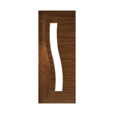 China Sound Insulation Prettywood American Modern Home Design Prehung Veneer Panel Black Walnut Room Solid Wood Interior Door for sale