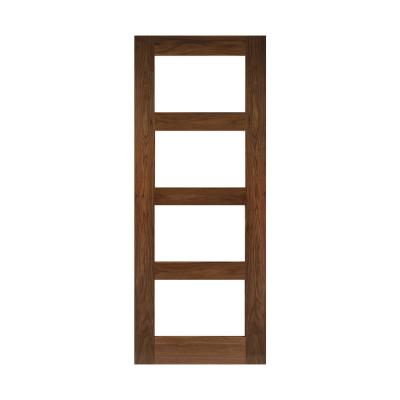 China Modern solid interior room door sound insulation walnut door design prehung dark wood door for houses for sale