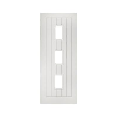 China Sound insulation 30 x 80 in. 3-Panel Uneven Wood Prehung Shaker White Primed Solid Core Single Interior Door for sale