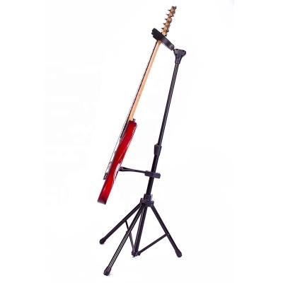 China Black Foldable Guitar Stand Metal Guitar Tripod Stand Up Guitar Stand Holder Case For Guitar for sale