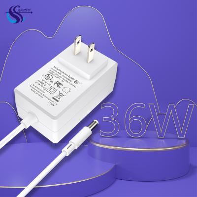 China ABS+PC Material 24v 1.5a 36w AC/DC Power Supply Wall Mount AC/DC Power Changeover Adapters With Rcm BS GA Certification for sale