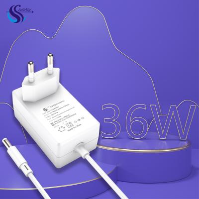 China High Quality ABS+PC Material Flame Retardant 24w 36w 5v 9v 12v 15v Adapter With Eu Us Au British Plug AC/DC Power Adapters By CE Rhos FCC for sale