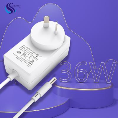 China ABS+PC Material Flame Retardant Color AC/DC Power Adapters 1a 2a 3a 4a 5v 6v 9v 12v 24v 36v 36w White Black Adapter With US Standard for sale