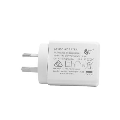 China Mobile Phone Australia Color 5v 2.4a Usb Wall Charger Small 1a 2a Au Plug Charger White for sale