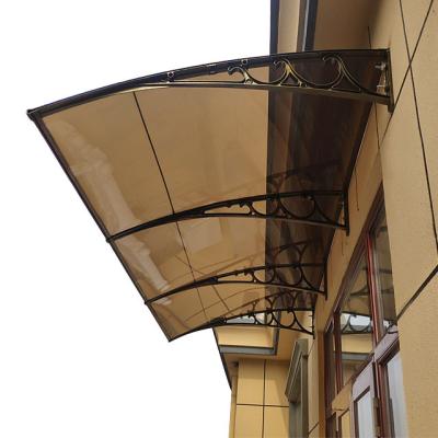 China New PC Design Curved Outdoor Sun Shade Metal Canopy for sale