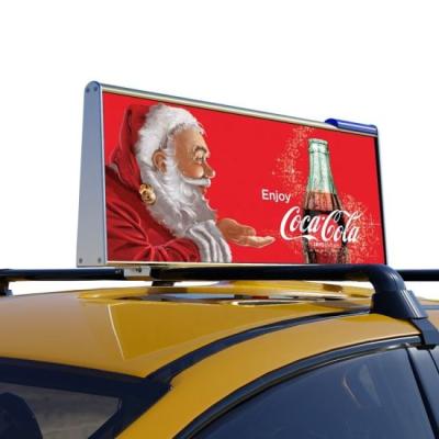 China Advertising/Commercial Double Sided Car Fly Led Sign Advertising Taxi Roof Led Screen 3G/4G Wireless Taxi Top Led Display for sale