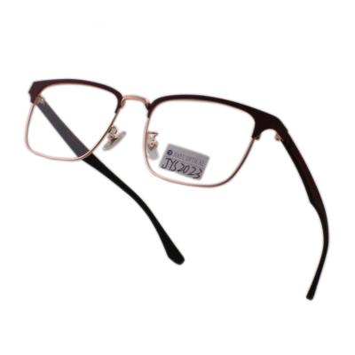 China With the rubber legs of the latest fashionable metal insert rubber arms metal insert arms designed alloy and stainless glasses eyeglass frames for sale