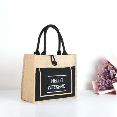 China Large Capacity Eco-Friendly Durable Waterproof Tote Bag For Women Convenient Premium Jute Bag And Mesh Pockets Ideal Beach Bag Convenient For Women hello we for sale