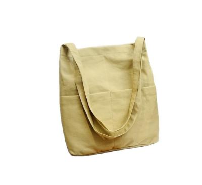 China Reusable Handled Canvas Grocery Bag Shoulder Bag For Work School Solid Color Shopping Wholesale for sale