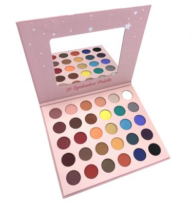 China Waterproof Professional Cosmetics Makeup 30 Color Matte Shimmer Eyeshadow Palette OEM Acceptable for sale