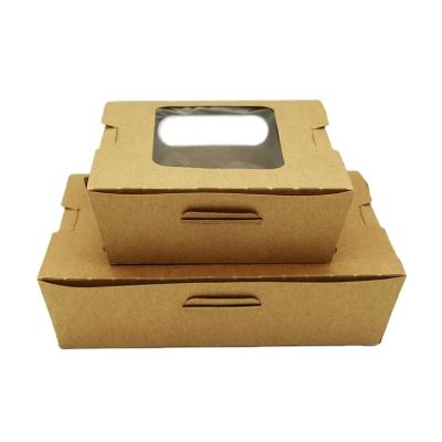 China Disposable Hot Sale Salad Paper Box With Window Eco - Friendly Salad To Go Paper Box for sale