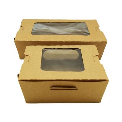 China Disposable Hot Sale Salad Box Takeout Custom Printed Disposable Paper Salad Box for sale