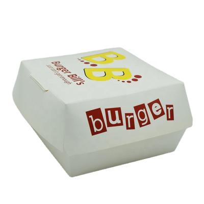 China Food Grade Recyclable Custom Printing Fast Food To Go Box Hamburger Takeout Paper Box for sale