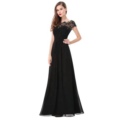 China Formal Cap Sleeve Cap Sleeve Anti-Static Elegant Lace Mother Of The Bride Prom Evening Maxi Long Dress for sale