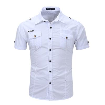 China Hot Selling Anti-pilling Factory Supplier Plus Size 100% Cotton Casual Summer Men's Shirts Short Sleeves for sale