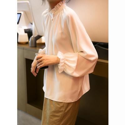 China Factory Supplier Low Price Good Quality Anti-Shrink Lady Shirt Women's White Chiffon Blouse for sale