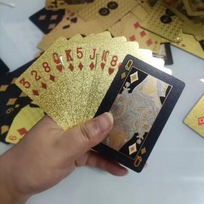 China Deck Custom Casino Game Card Decks Adult Poker Dollar / Waterproof Custom Blue Red Silver Black Logo Plastic Euro Gold for sale