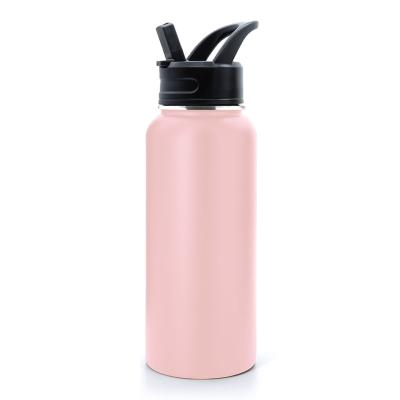 China PORTABLE camping stainless steel water bottle twist off lid 18/8 stainless steel vacuum flask gradient termos straw food grade cable-lid for sale