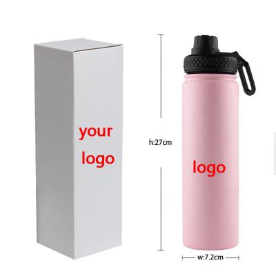 China 9oz 18oz Metal Sports Water Bottle Spout 750ml Double Lid 750ml Stainless Wall Water Flask Vacuum Insulated Wide Mouth Wide Mouth for sale