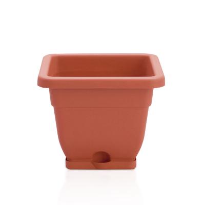 China Modern Cheap Greenhouse Small Square Plastic Terracotta Flower Grow Pots for sale