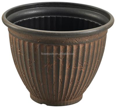 China Europe KD9932P - KD9933P plastic kedi plants pots around ribbed planter for sale