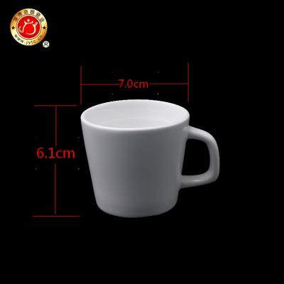 China Logo Handle Square White Decal Disposable Customized Ceramic Coffee Mug for sale