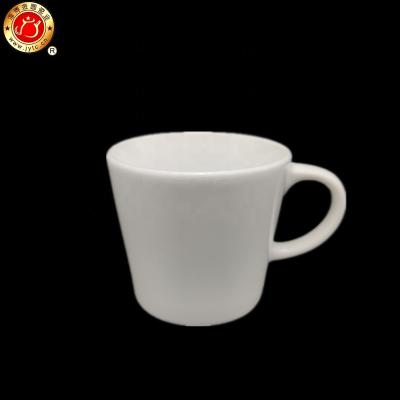 China Modern Custom Design White V-Type Sublimation White Ceramic Mug With Handle for sale