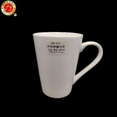 China Customized Sublimation White Viable White V-Type Ceramic Mug With Handle for sale