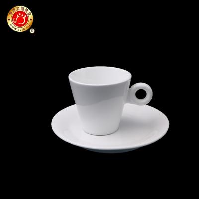 China Viable Wholesale Cheap Price Good V Shape Ceramic Espresso Coffee Mug With Round Handle for sale