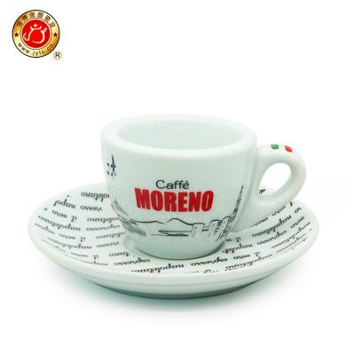 China Disposable 60ml White Color Customized Design Cappuccino Coffee Espresso Ceramic Coffee Cup for sale