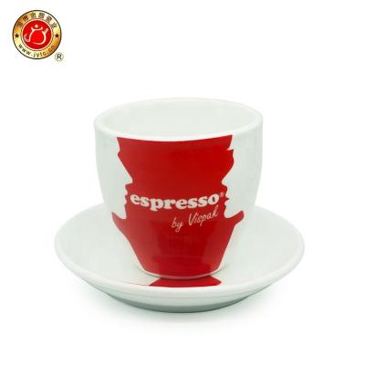 China 6oz Disposable Custom Ceramic Logo Porcelain Espresso Coffee Cups for sale