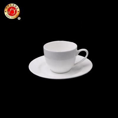 China Viable Creative Design Espresso Ceramic Simple White Coffee Cup With Saucer Italian Ceramic Espresso Cups for sale