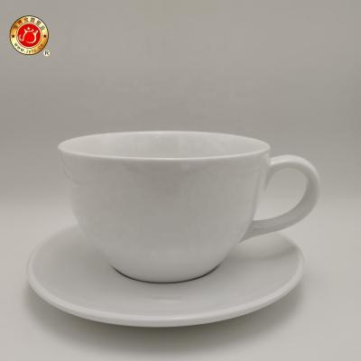 China Sustainable Ceramic White Espresso Coffee Cup And Saucer With Decal for sale