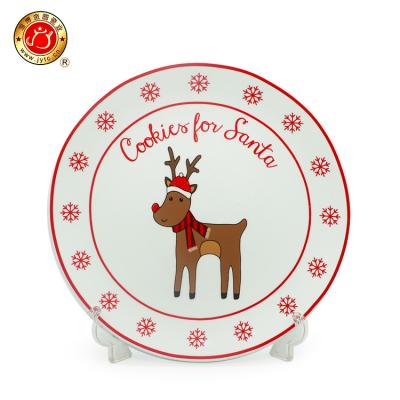 China Round Shape Disposable Christmas 8 Inch Ceramic Dishes for sale