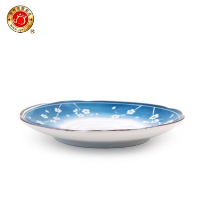 China Disposable Custom Flower Printing 9 Inch Round Dinner Plate For Wholesale for sale