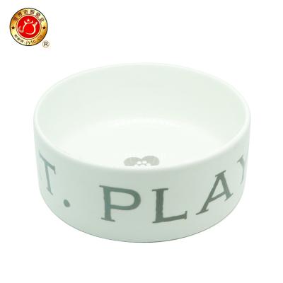 China OEM Disposable Ceramic Dog Cat Pet Food Bowl With Decal for sale