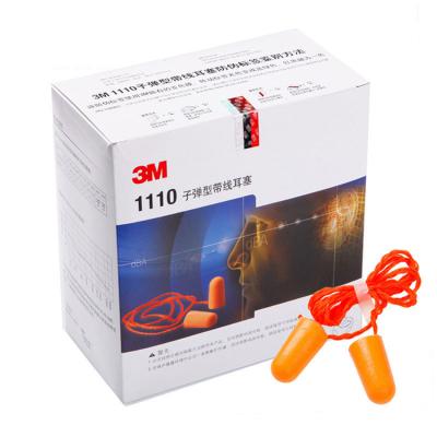 China PU Foam (Polyurethane) 3M 1110 Strapped 29 DB Noise Reduction Sleep Bath Travel Work 3M Foam Earplugs for sale