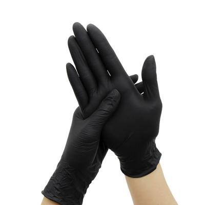 China Powder Free Black Nitrile Color Nitrile Material Disposable Gloves for sale