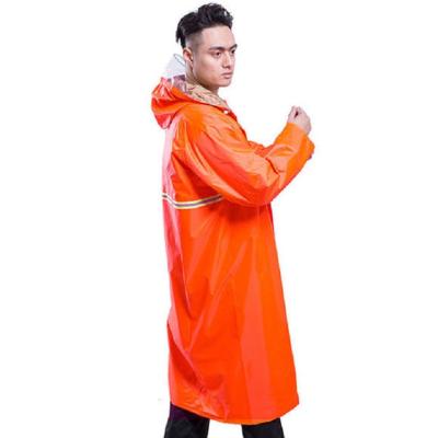 China 100% Waterproof Waterproof Reusable Raincoat Adult Rain Poncho Orange for sale