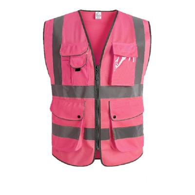 China Traffic Safety Workplace Safety Visibility Cotton Class 2 Safety Vest Reflective 100% Pink Tops for sale