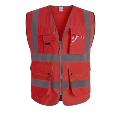 China 100% Reflective Cotton Class 2 Safety Workplace Safety Visibility Vest High Red for sale