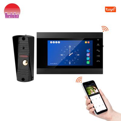 China Hot sale 7inch TFT LCD screen lite economic video door phone wireless tuya WIFI intercoms 95706E+94201-1080P for sale