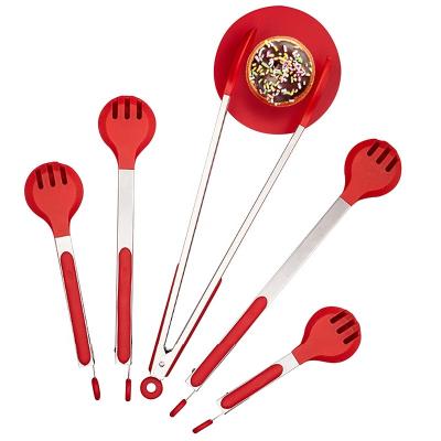 China Viable Hot Seller A Variety Of Sizes Food Grade BBQ Bread Food Tong Stainless Steel Silicone Food Tongs Set for sale