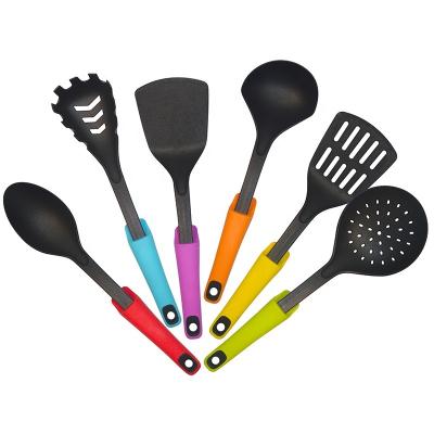 China 6 pieces sustainable colored nylon utensil set for sale