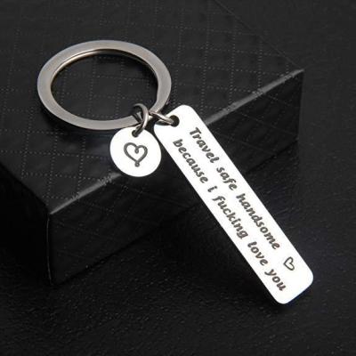 China We Can Engraved Your Photos High Quality Custom Blank Custom Bar Key Chain Or Logo Anti Allergy Stainless Steel Fashion Jewelry Key Ring Metal Charm for sale