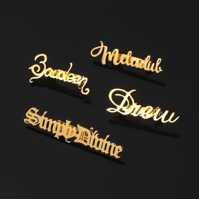 China We Can Engraved Your Logo Or Customized Lapel Pin Stainless Steel Name Name Plate Brooches Photos Wedding Gifts for sale