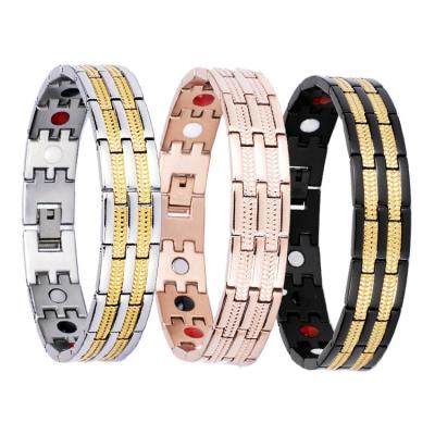 China FASHIONABLE Stainless Steel Free Men Anti Allergy Nickel Energy Magnetic Bracelet New for sale