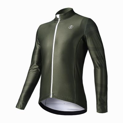 China Breathable Mens Cycling Bike Tank Top Winter Thermal Fleece Long Sleeve Cycling Jacket With Full Zipper Warm Windproof Cycle Wear for sale