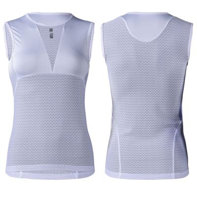 China Breathable Women Cool Mesh Superlight Sleeveless Skiing Cycling Base Layer Shirt Running Knitting for sale