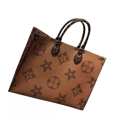 China PU branded monogram on go tote bag for sale